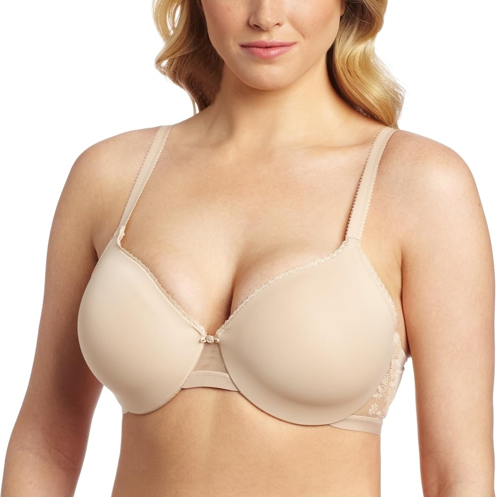 Wacoal Womens Instant Polish Contour Bra Size 40DD 853231 Sand Beige Lace